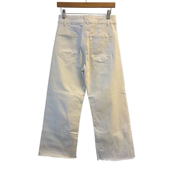 Stradivarius Culotte High-rise Wide Leg Ankle Jeans sz 28 / 6 raw hem 90's - Picture 2 of 7